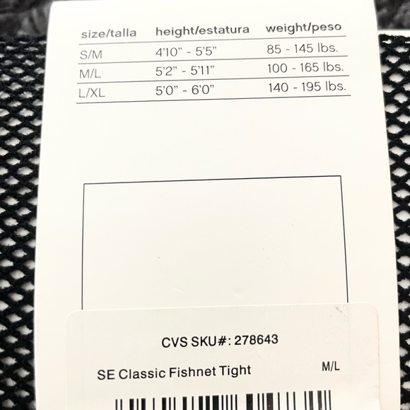 Black fishnet fashion textured tights size M/L - Picture 3 of 3